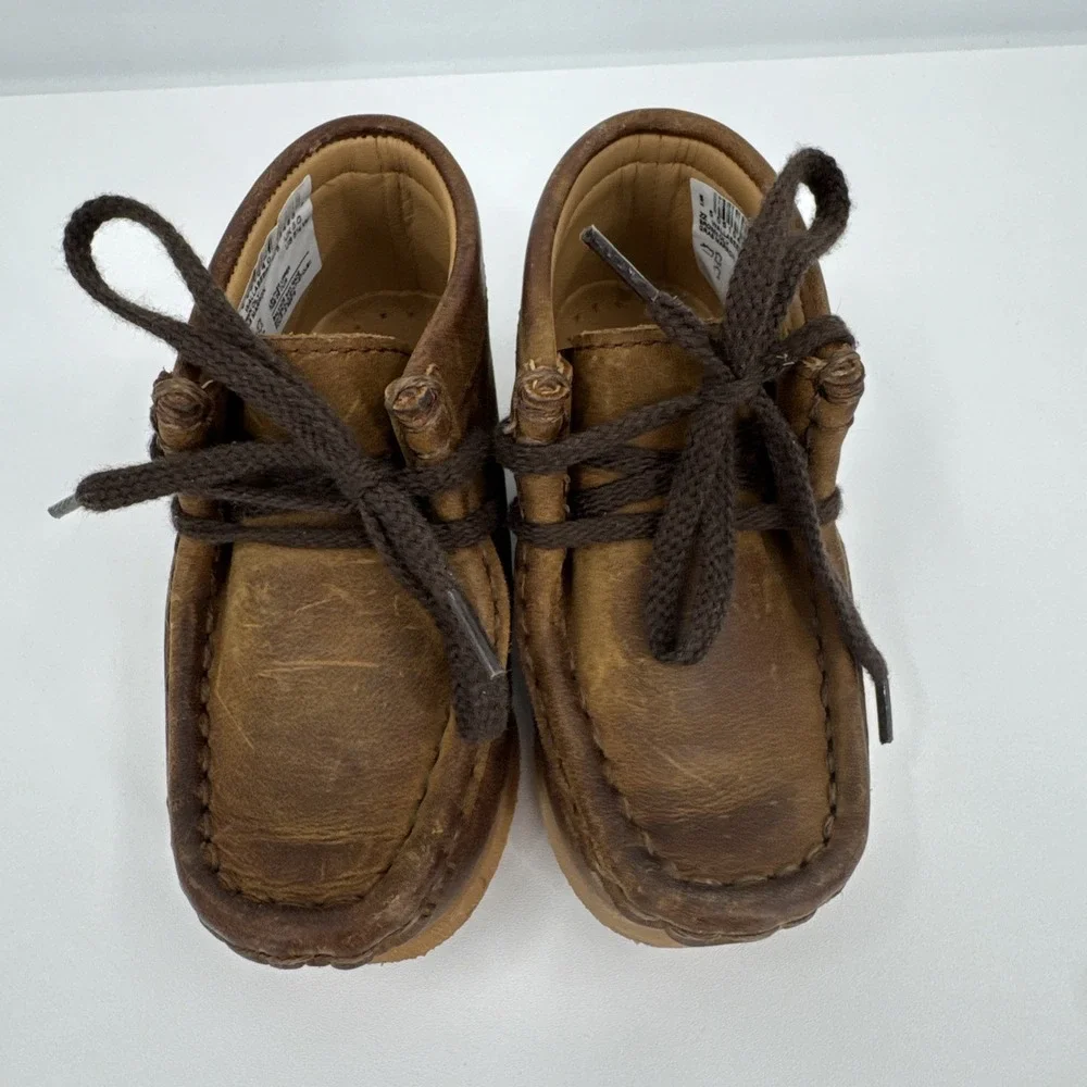 Clarks Originals Wallabee Boot Beeswax‎ Kids Sz 5.5w Brown Leather